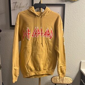Gildan Gold Hoodie with Red Graphic